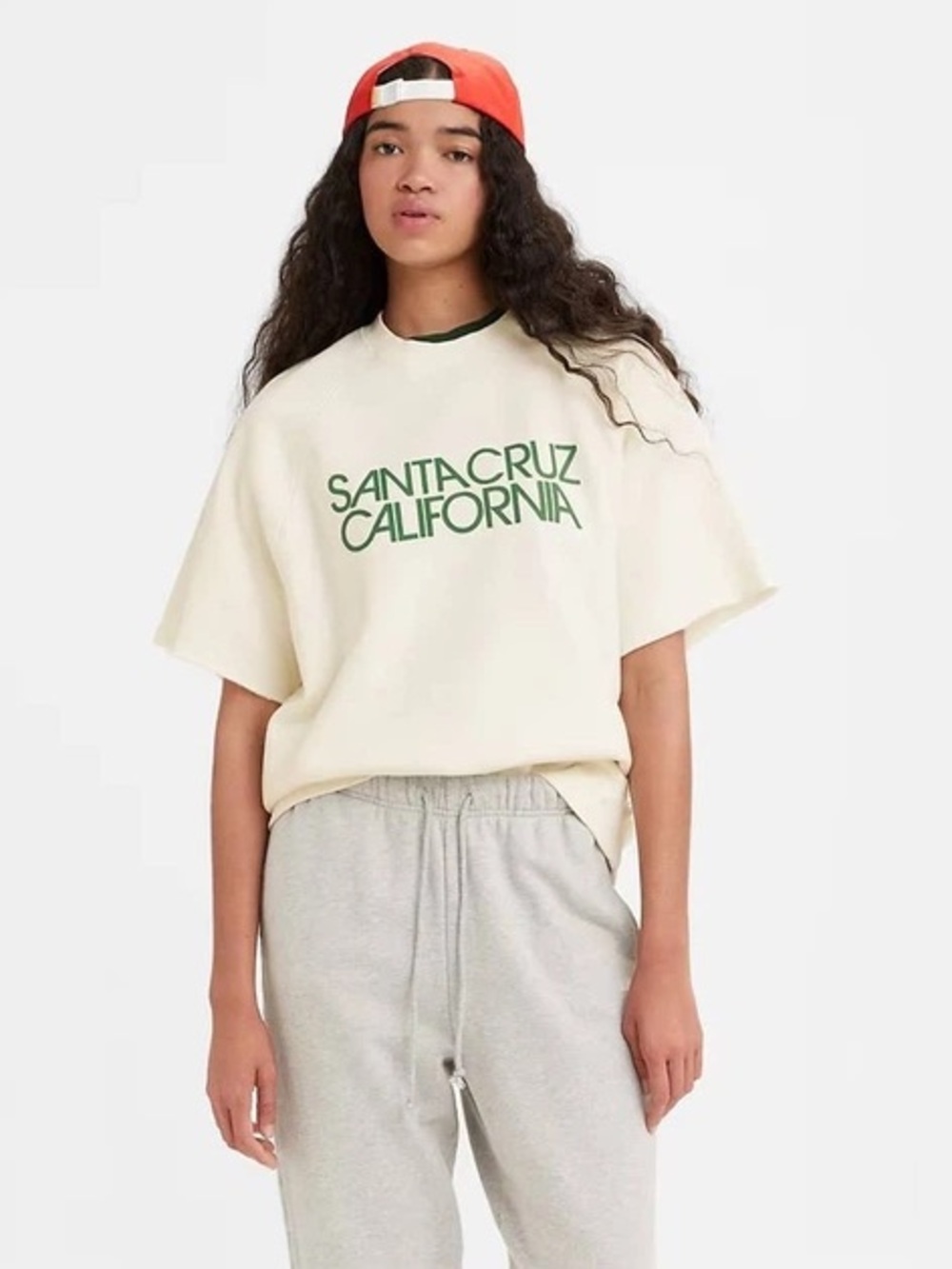 Levi’s F/W 2022 Gold Tab Santa Cruz Short Sleeve Raglan Sweatshirt Cream Green